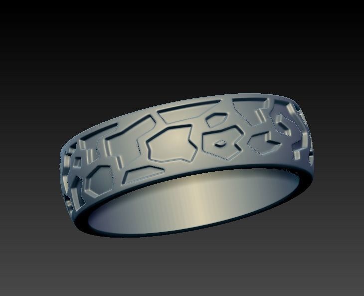 Wedding band promise rings solid color 3D print model_8