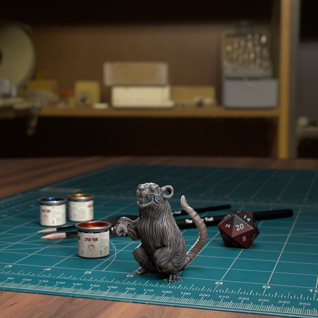 Giant Rat 01 - Pre-Supported 3D print model_1