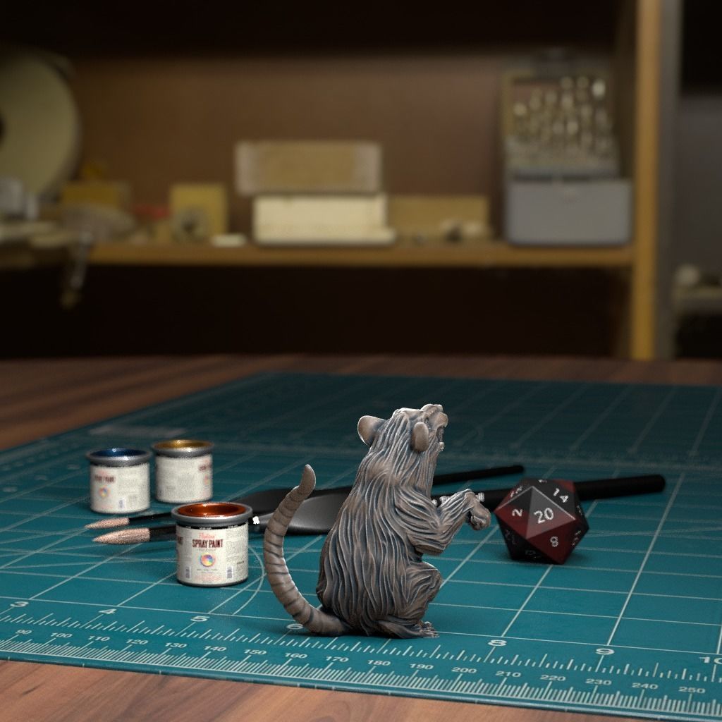 Giant Rat 01 - Pre-Supported 3D print model_3