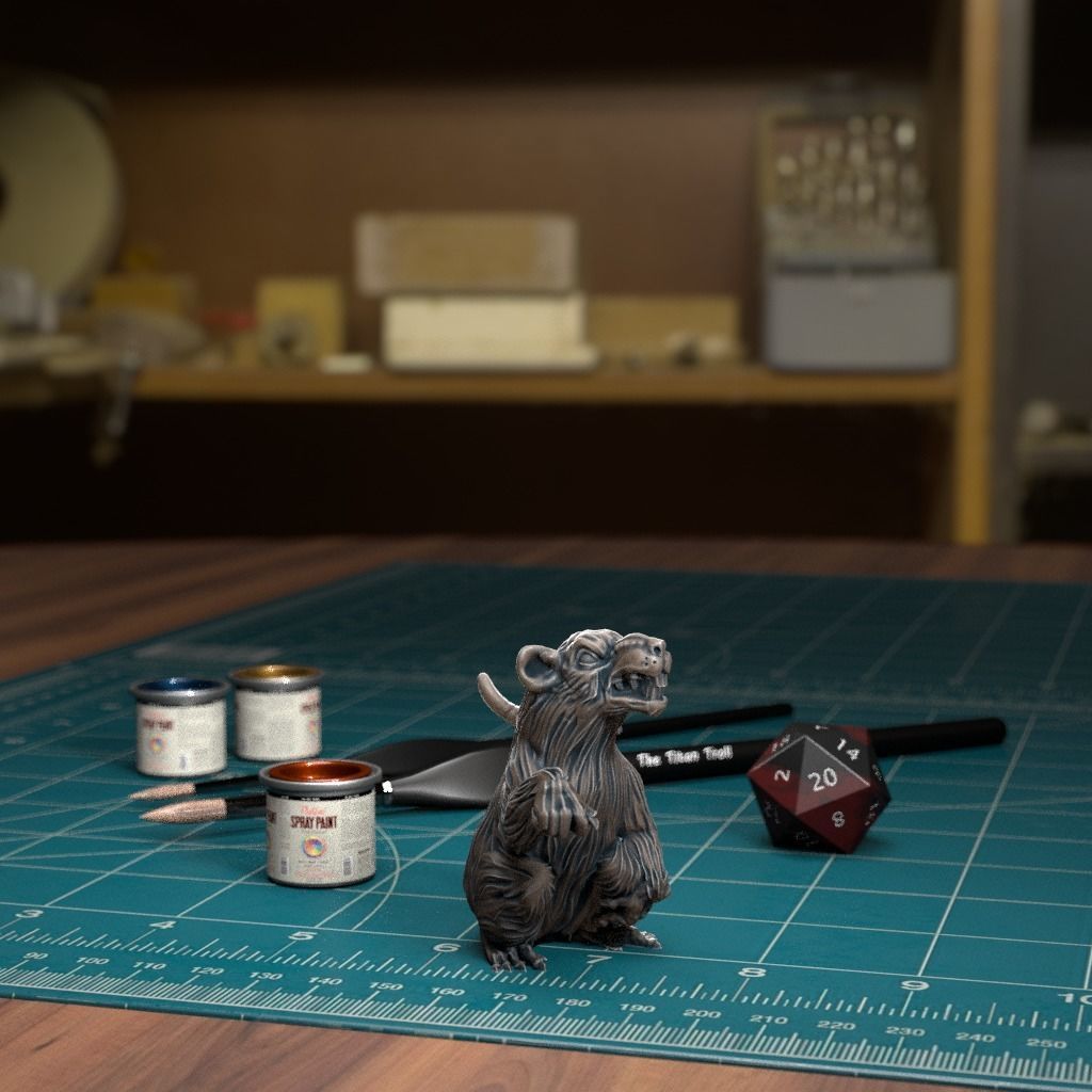 Giant Rat 01 - Pre-Supported 3D print model_4