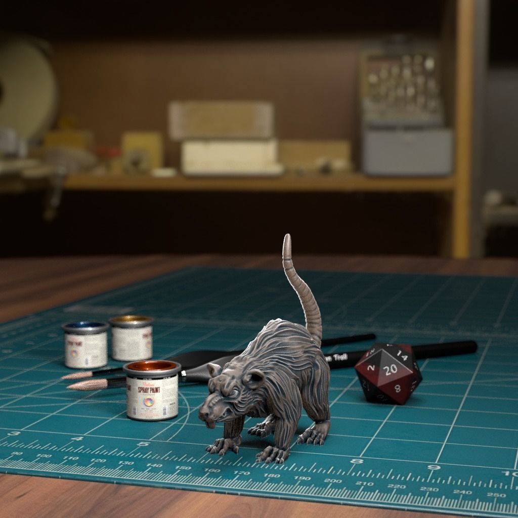 Giant Rat02 - Pre-Supported 3D print model_1