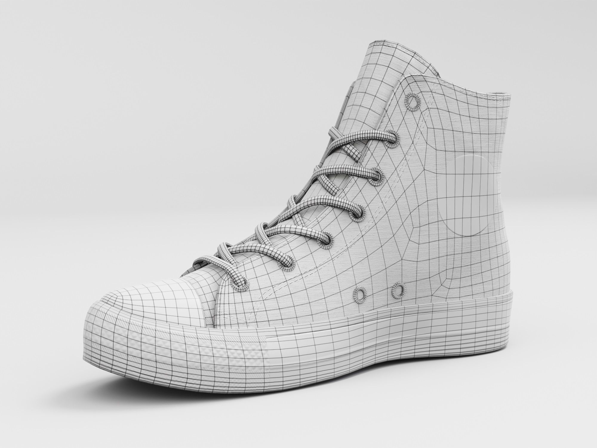 Converse All Star Style Unisex - Shoe Black PBR Low-poly 3D model_7