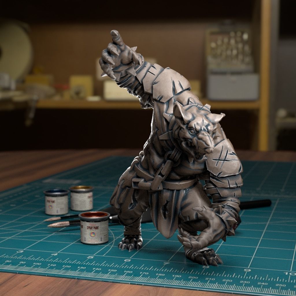Giant Rat Ogre- Pre-Supported 3D print model_1