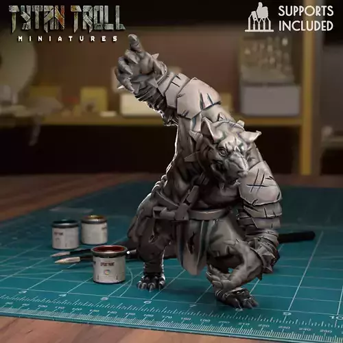 Giant Rat Ogre- Pre-Supported 3D print model