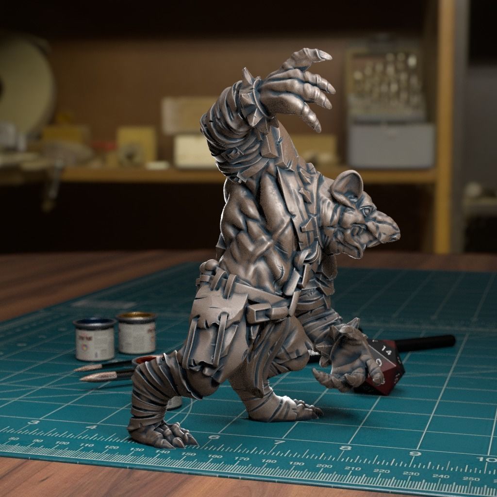 Giant Rat Ogre- Pre-Supported 3D print model_4