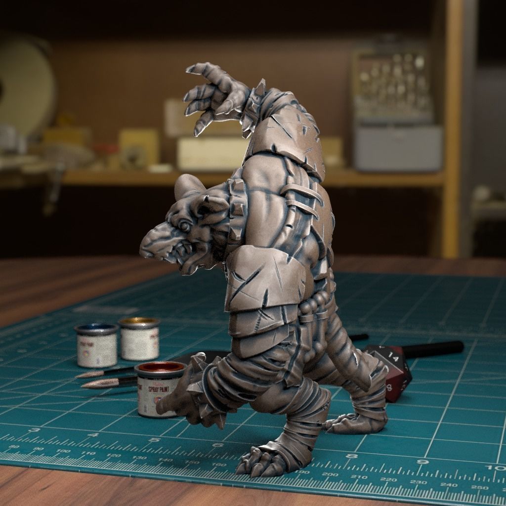 Giant Rat Ogre- Pre-Supported 3D print model_2