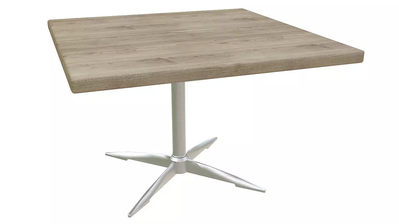 Wooden table metal legs 3D model_0