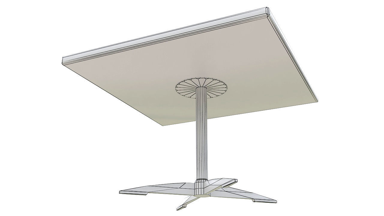 Wooden table metal legs 3D model_6