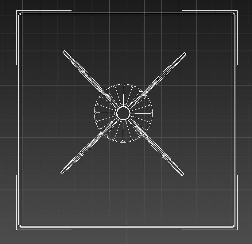 Wooden table metal legs 3D model_8