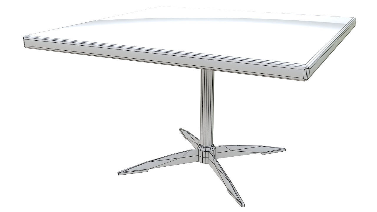 Wooden table metal legs 3D model_5