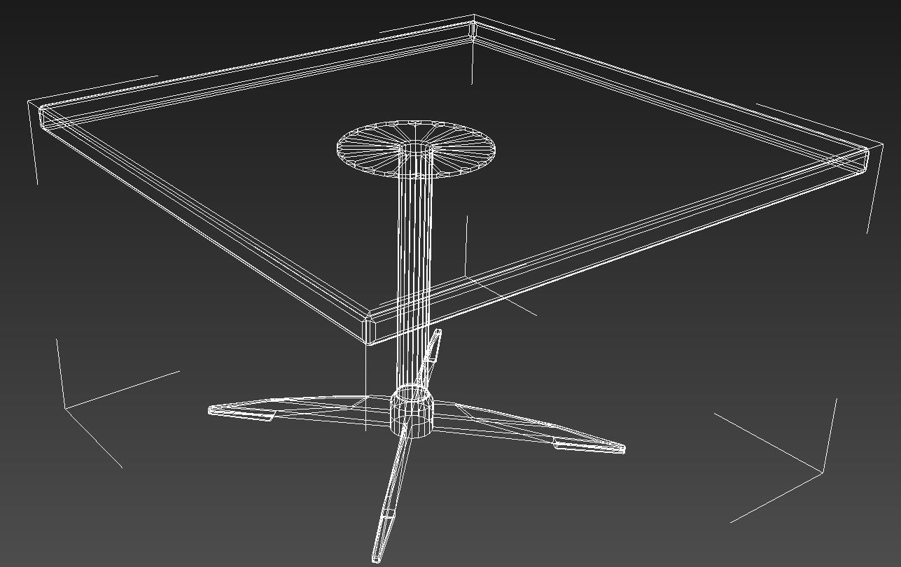 Wooden table metal legs 3D model_10
