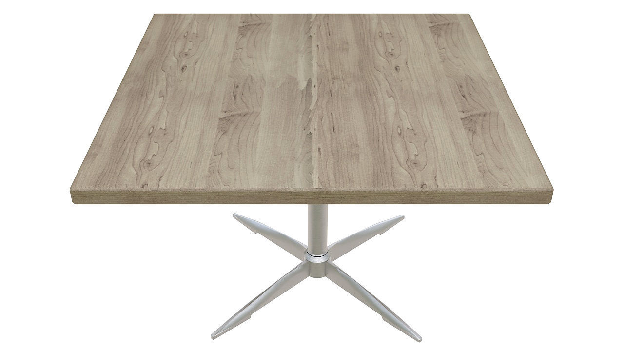 Wooden table metal legs 3D model_1
