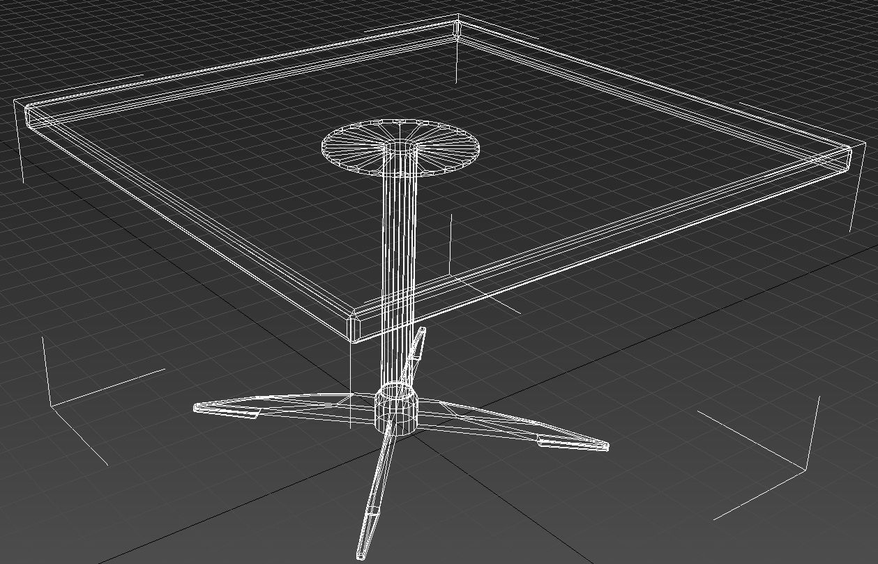Wooden table metal legs 3D model_9