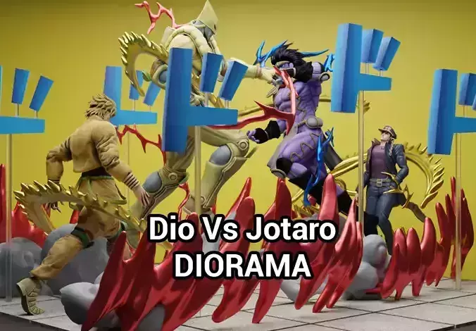 Dio Vs Jotaro Diorama 3D print model