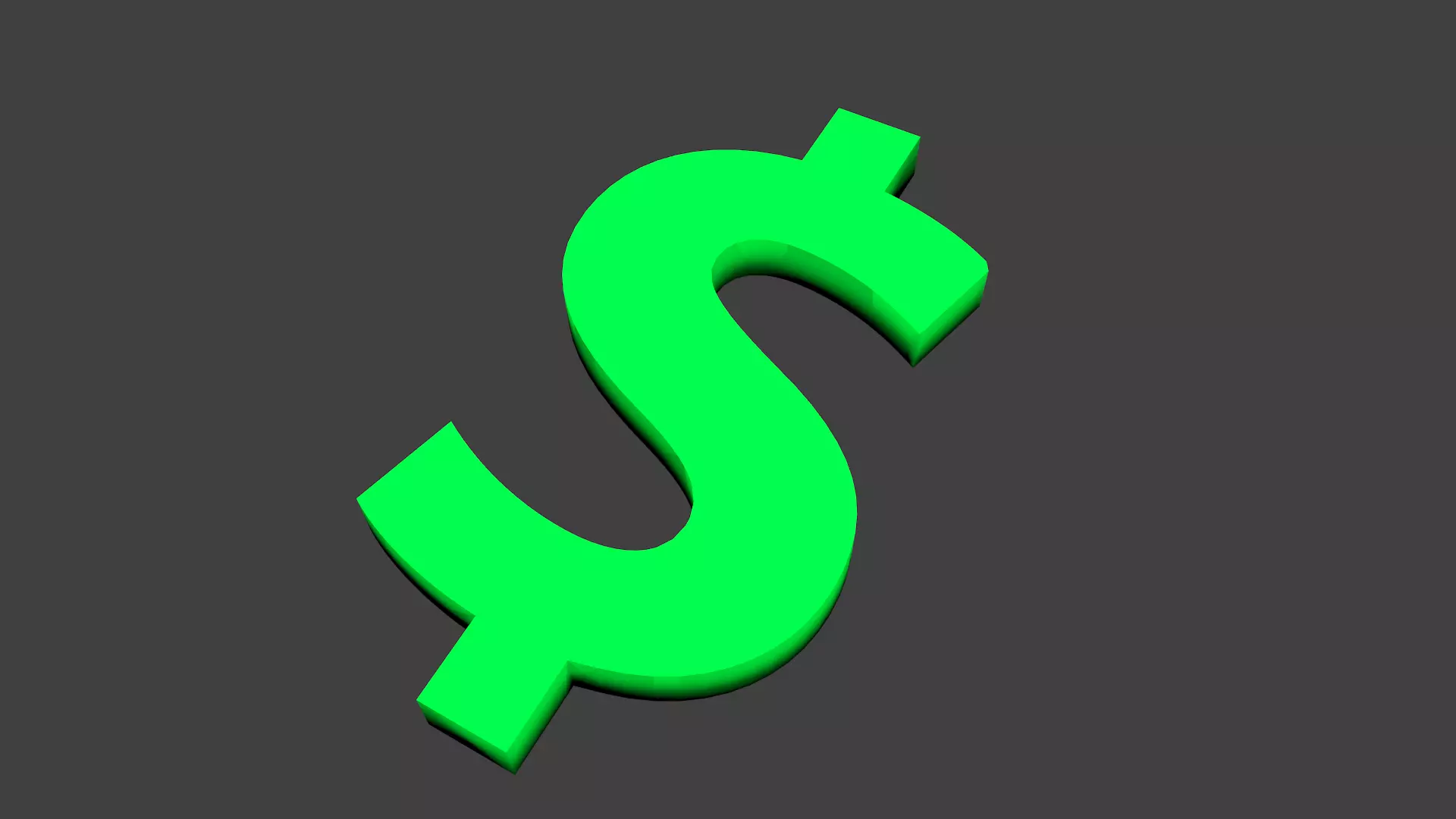 Dollar Sign Low-poly 3D model_0