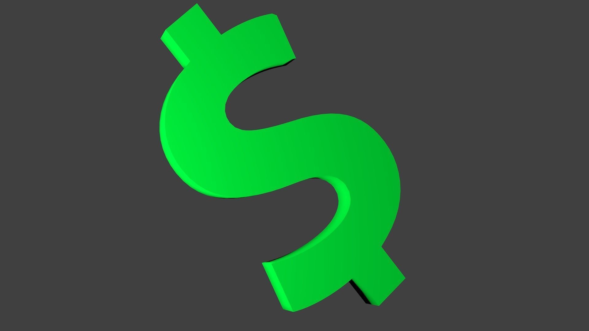 Dollar Sign Low-poly 3D model_2
