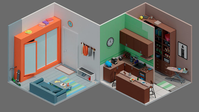 room 22 Low-poly 3D model