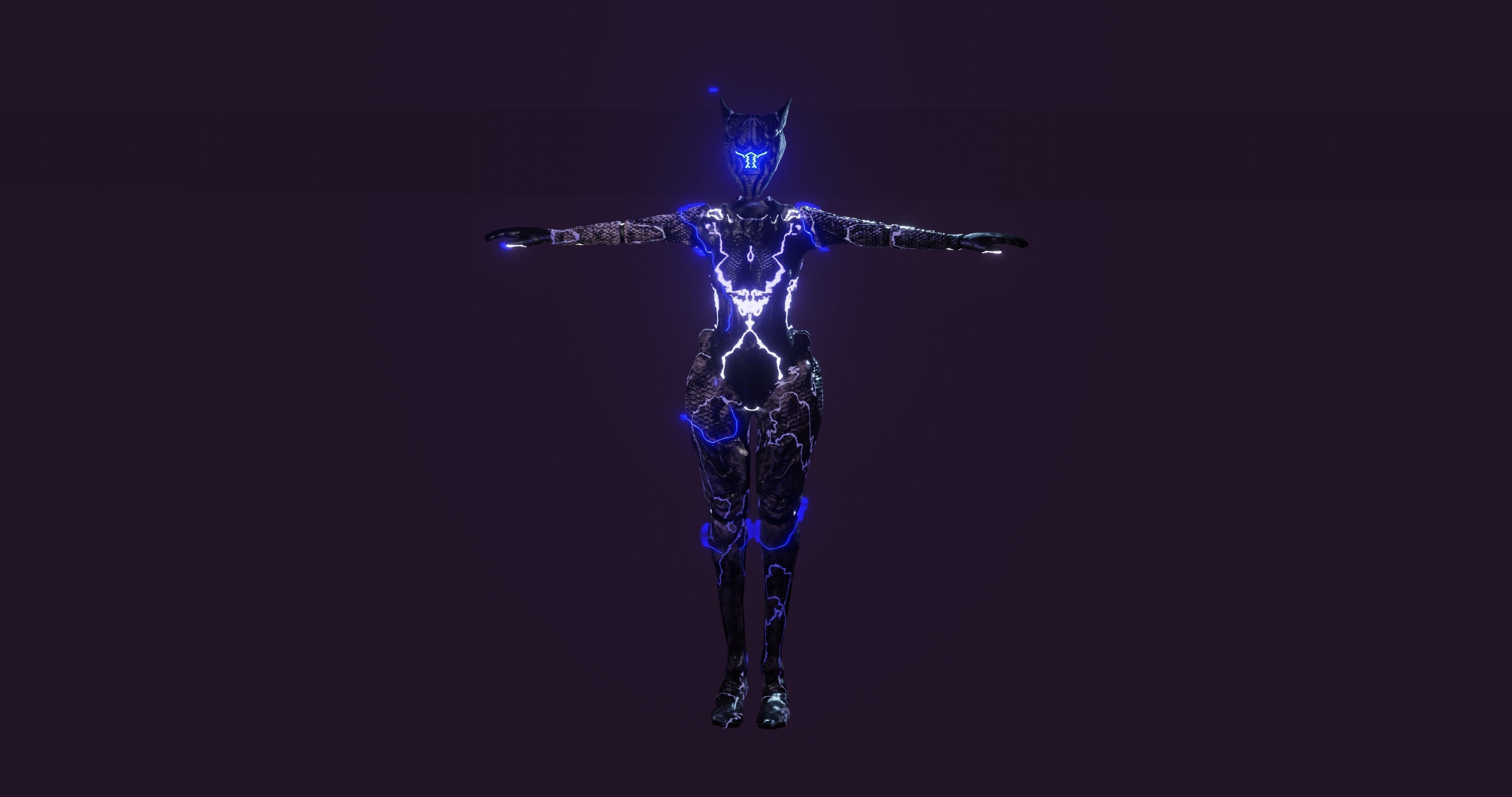 Female Sentinel of Lightning Low-poly 3D model_3