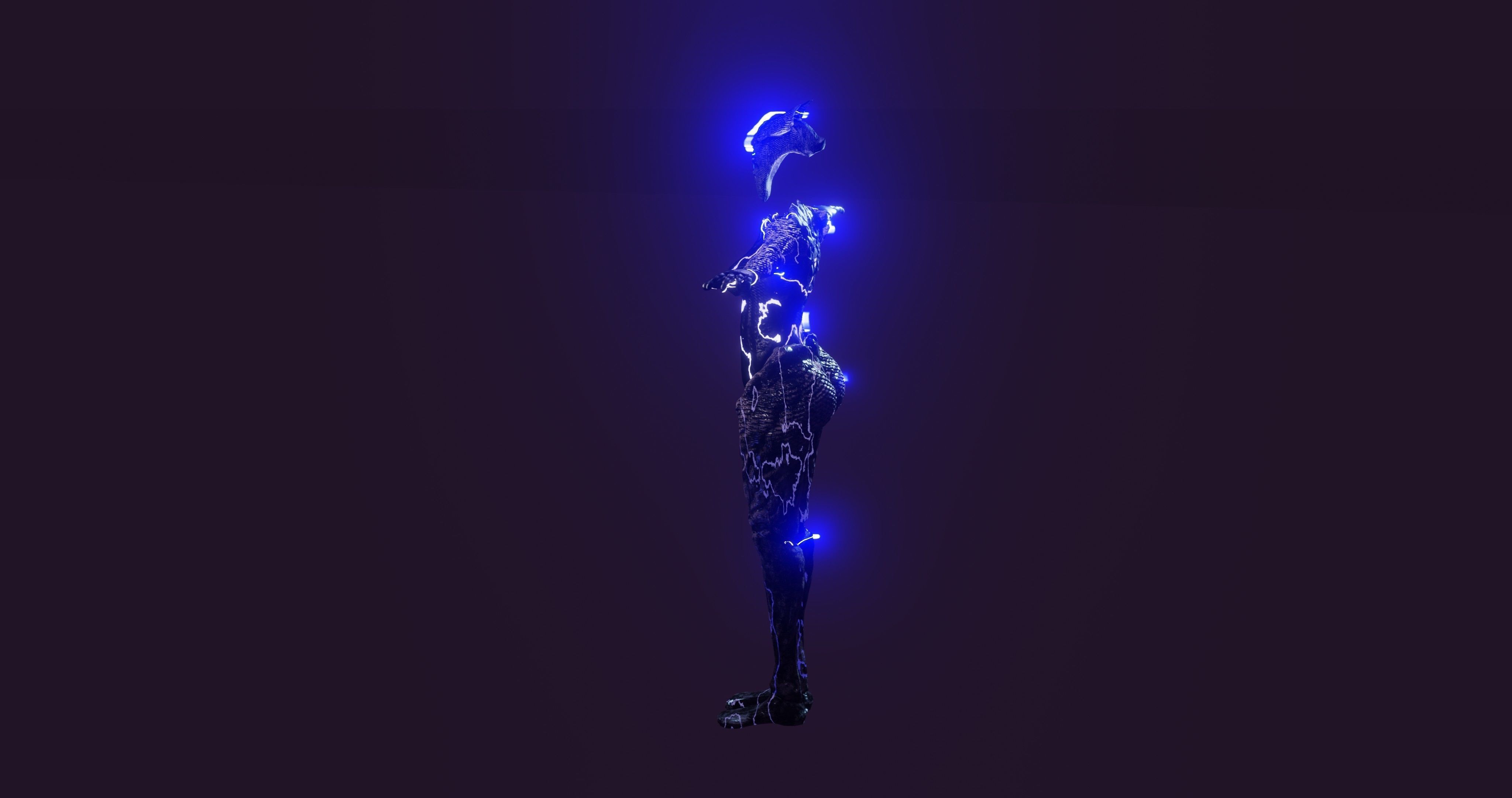 Female Sentinel of Lightning Low-poly 3D model_7