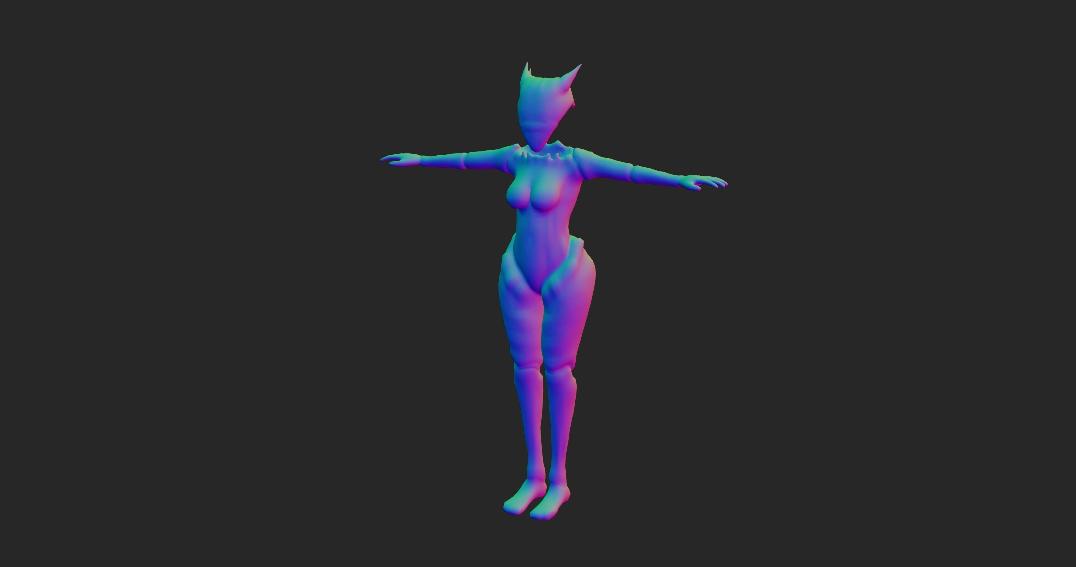 Female Sentinel of Lightning Low-poly 3D model_20