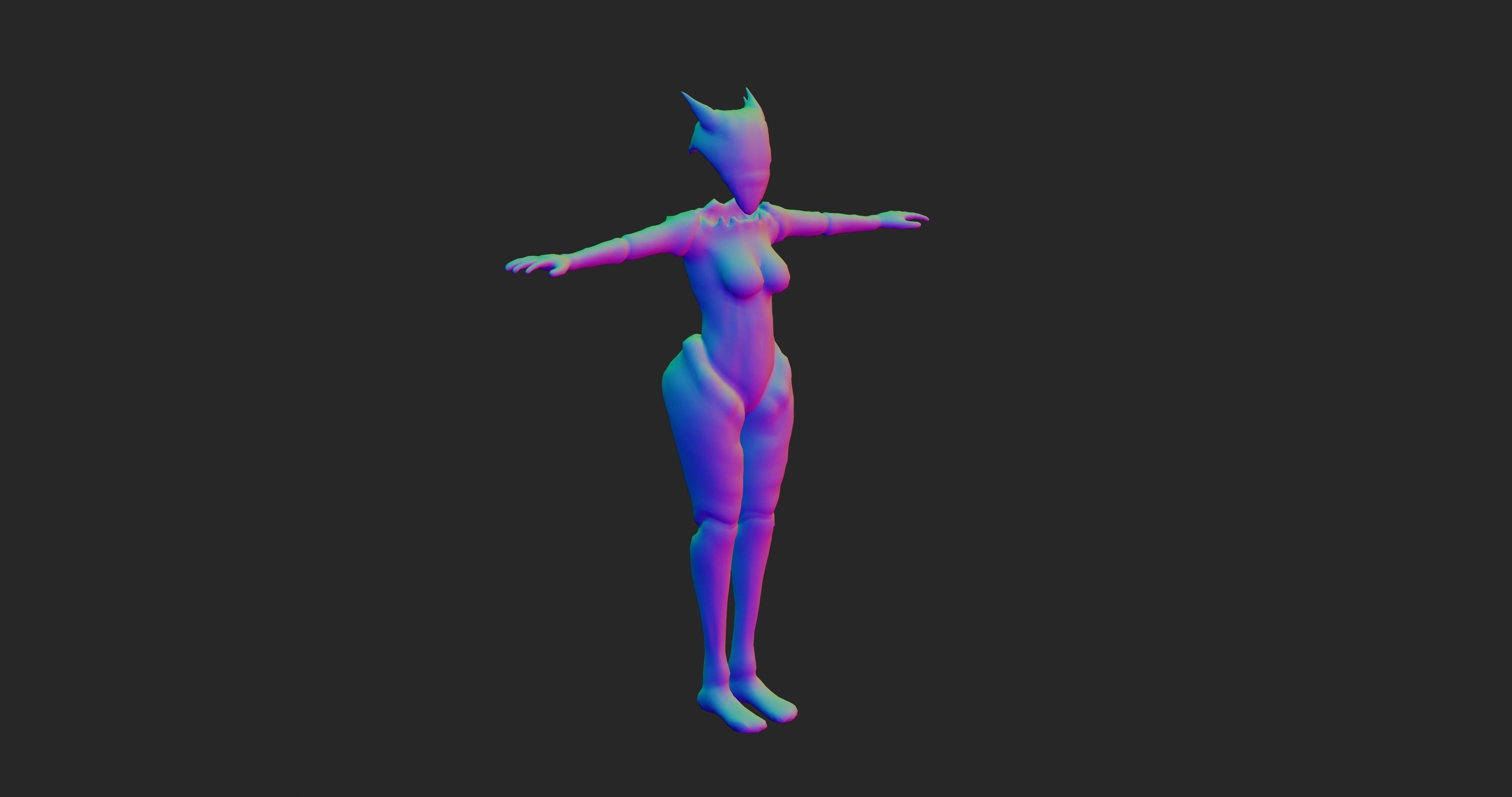 Female Sentinel of Lightning Low-poly 3D model_32