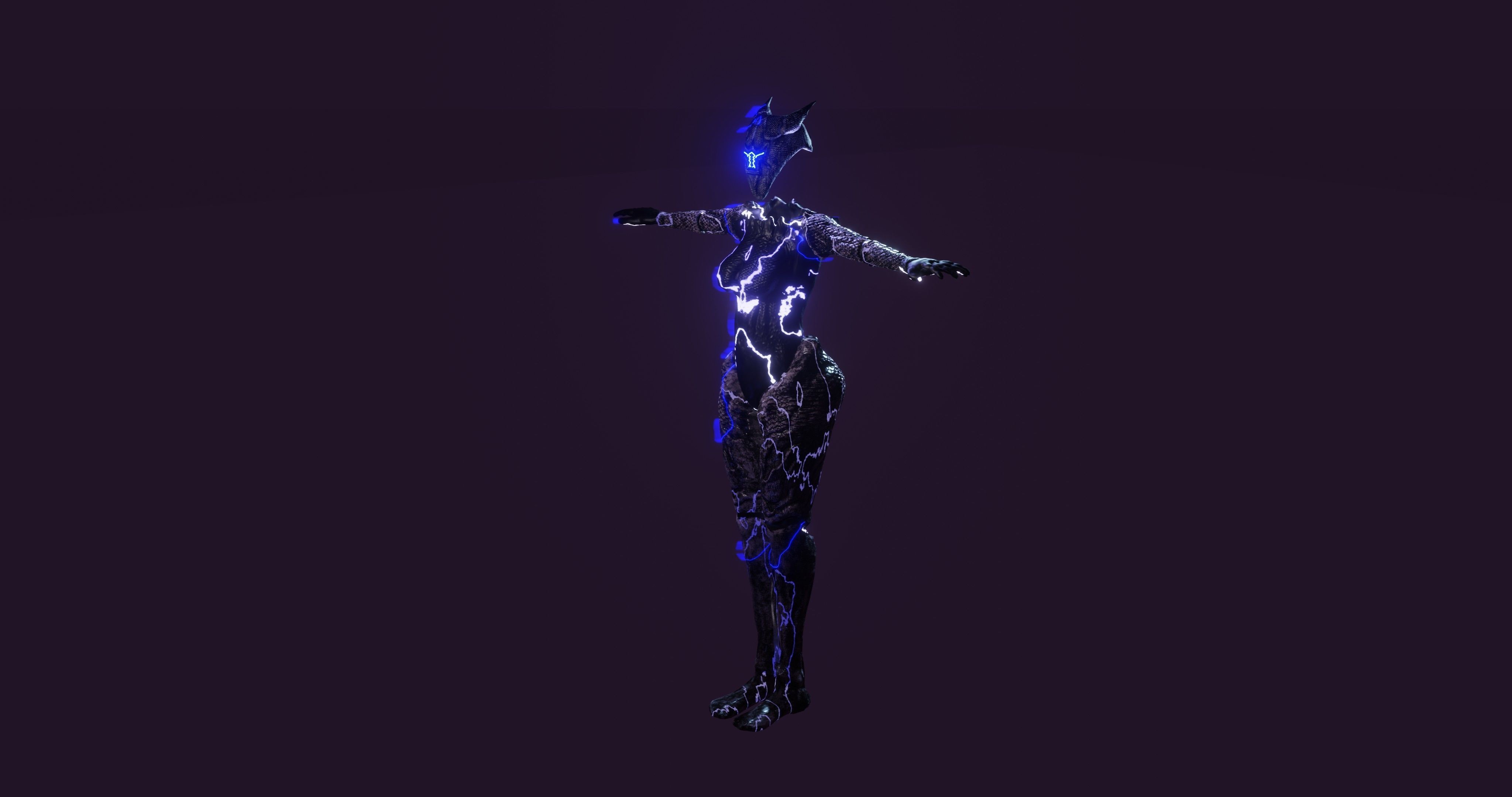 Female Sentinel of Lightning Low-poly 3D model_5