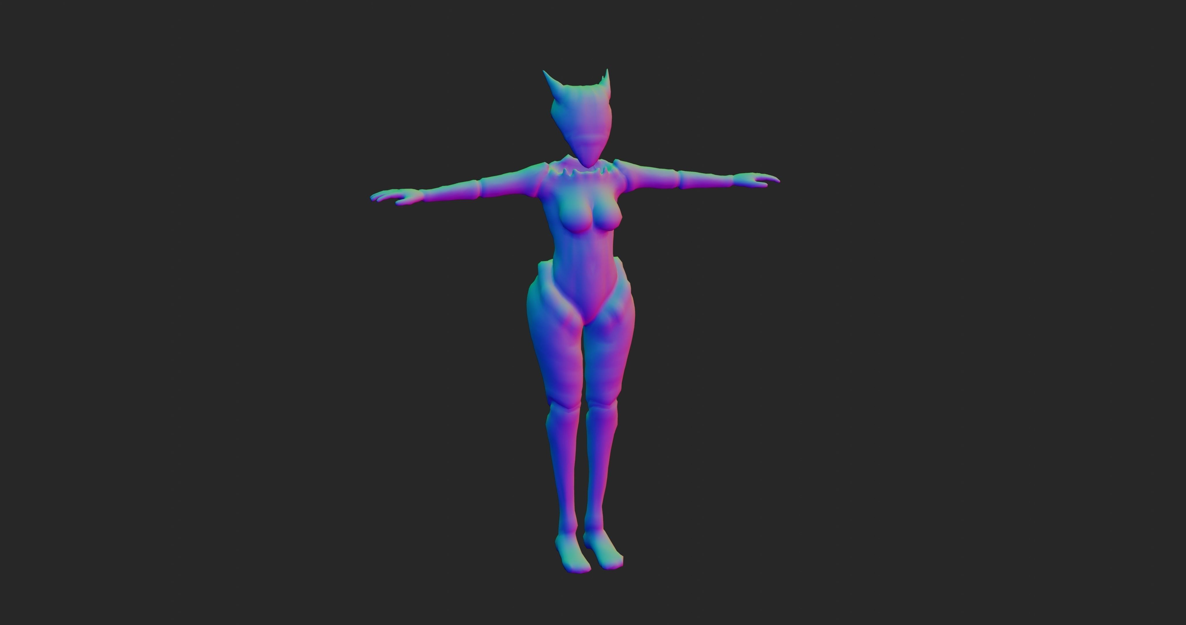 Female Sentinel of Lightning Low-poly 3D model_18