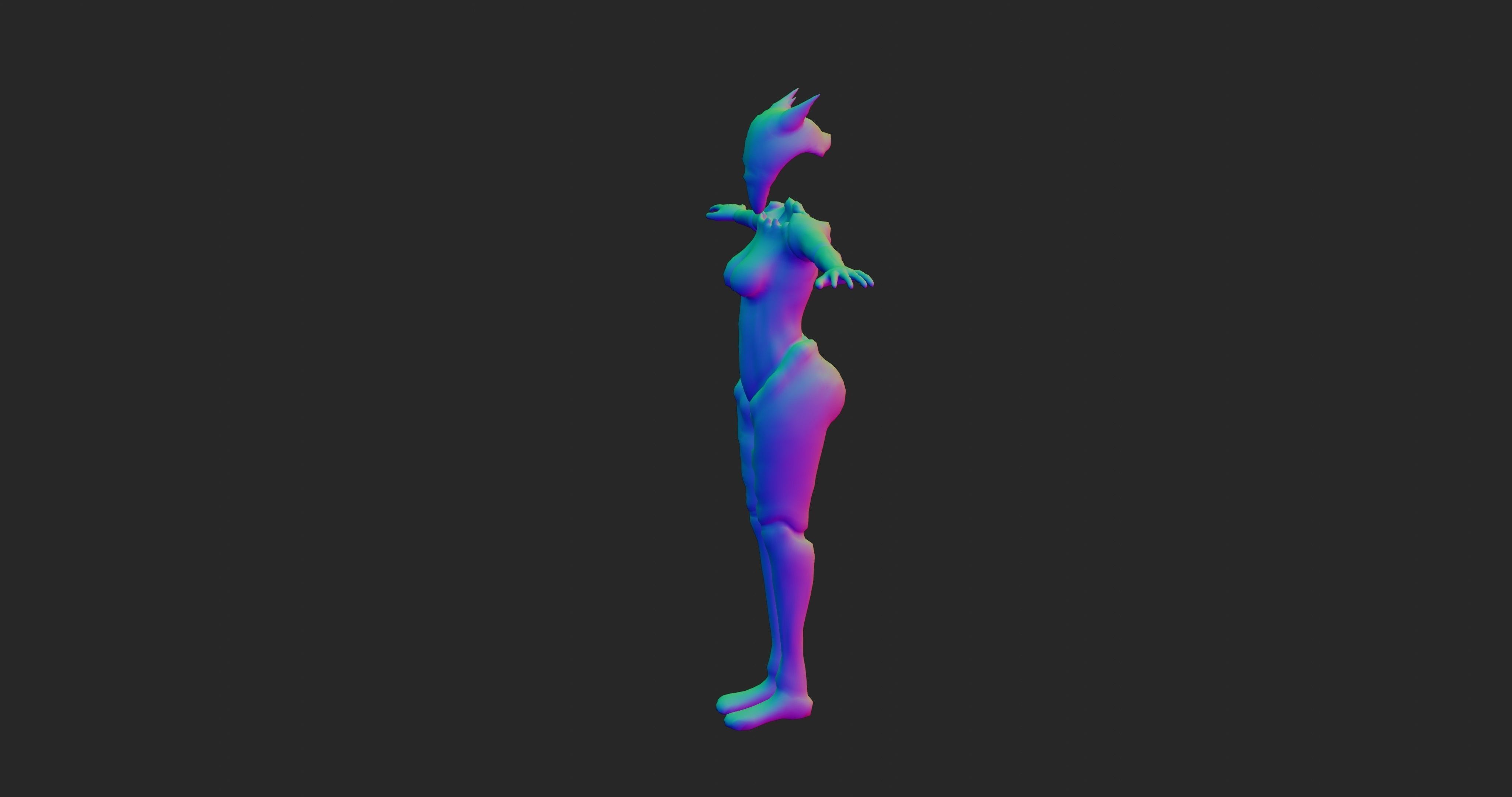 Female Sentinel of Lightning Low-poly 3D model_22