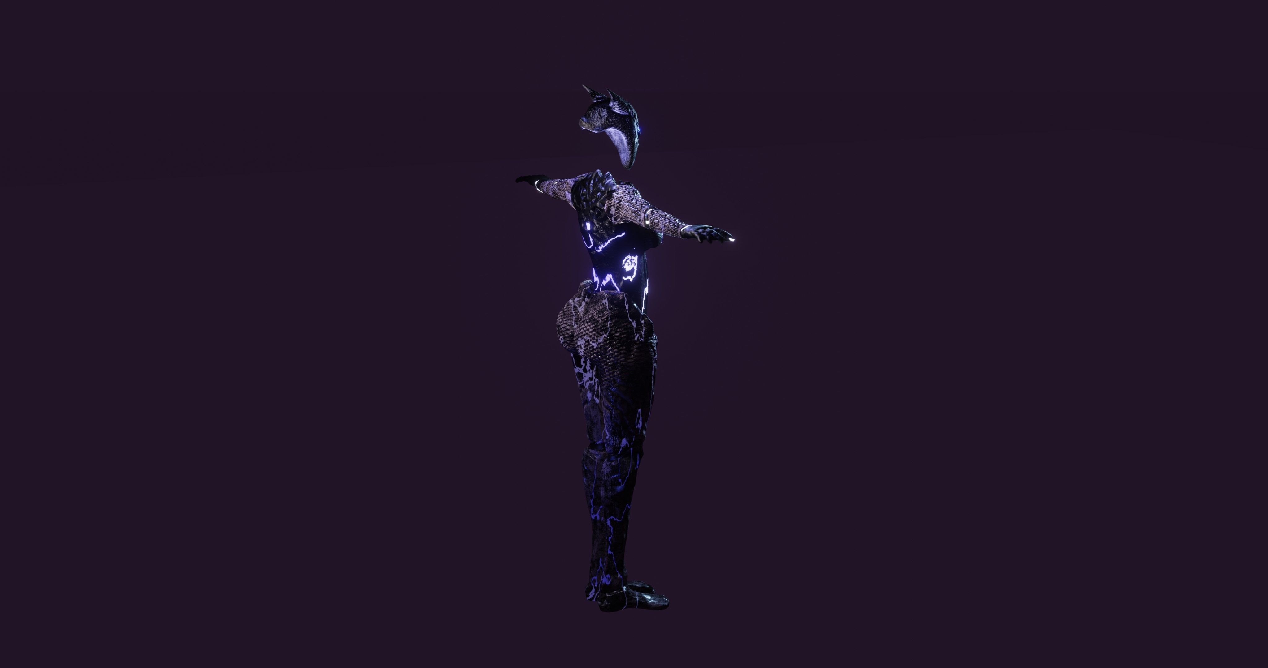 Female Sentinel of Lightning Low-poly 3D model_13