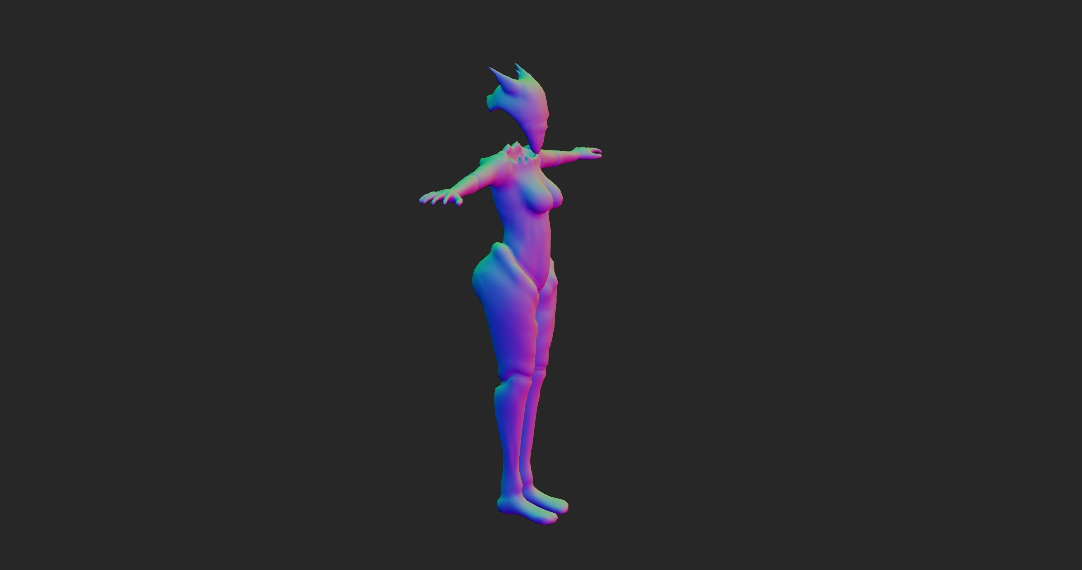 Female Sentinel of Lightning Low-poly 3D model_31