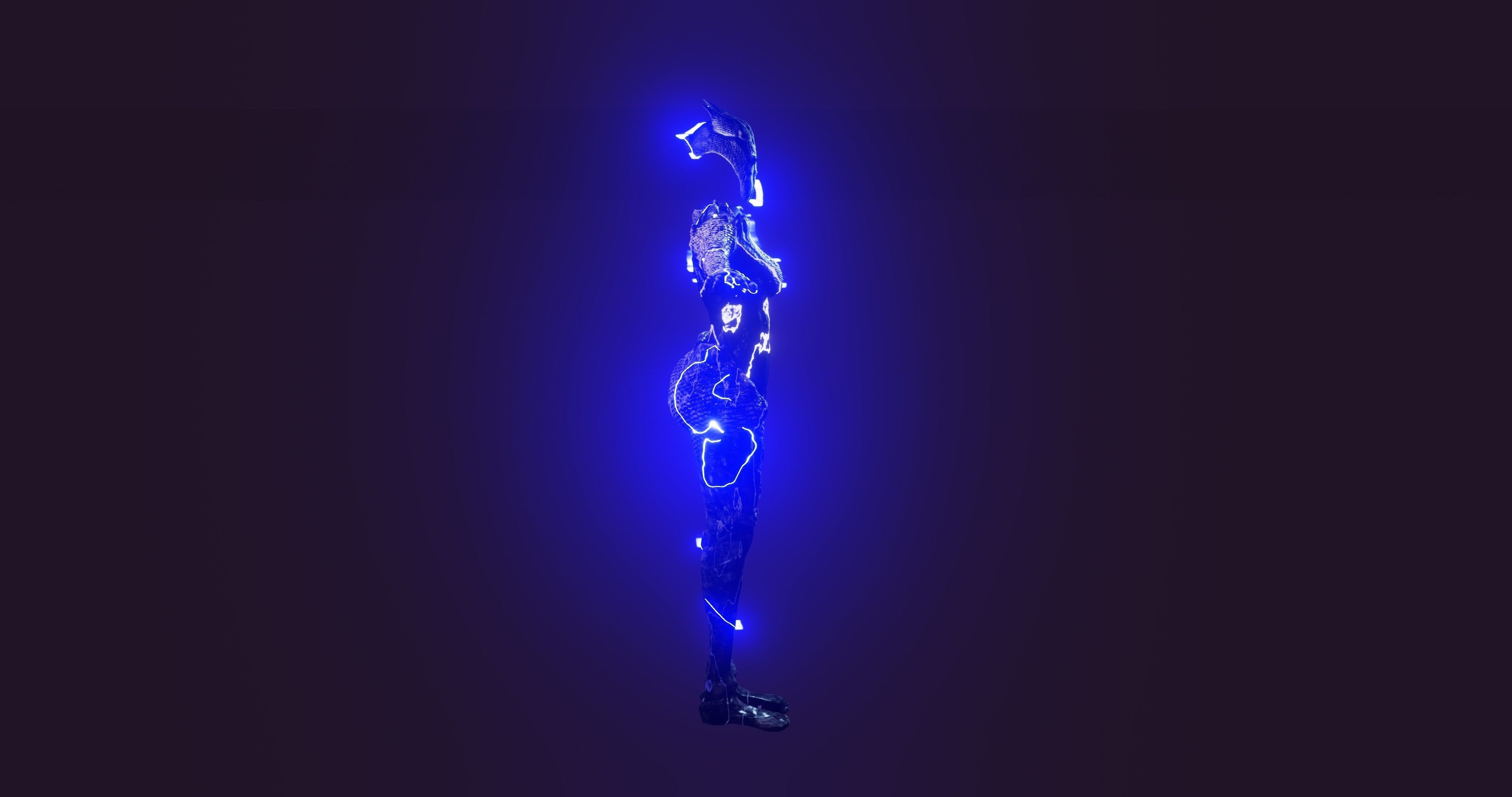 Female Sentinel of Lightning Low-poly 3D model_14