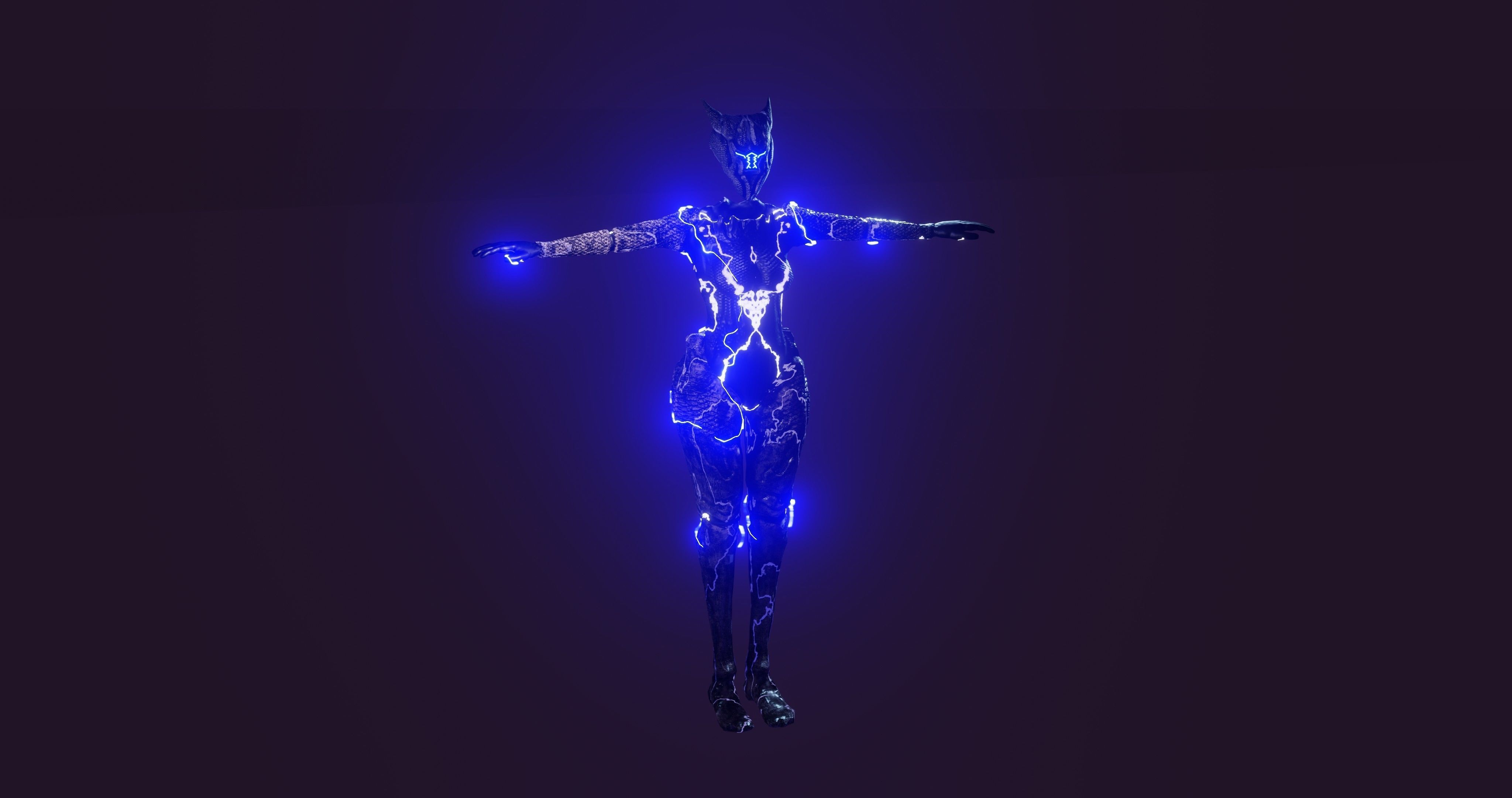 Female Sentinel of Lightning Low-poly 3D model_2