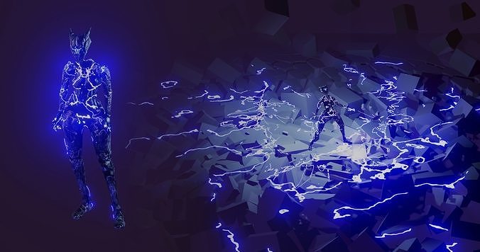 Female Sentinel of Lightning Low-poly 3D model