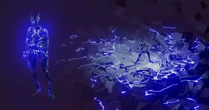 Female Sentinel of Lightning Low-poly 3D model