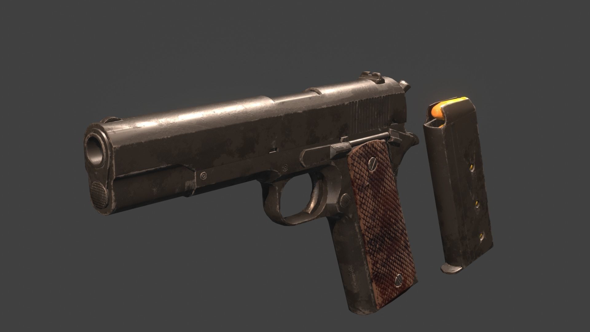 M1911 Pistol  Low-poly 3D model_15