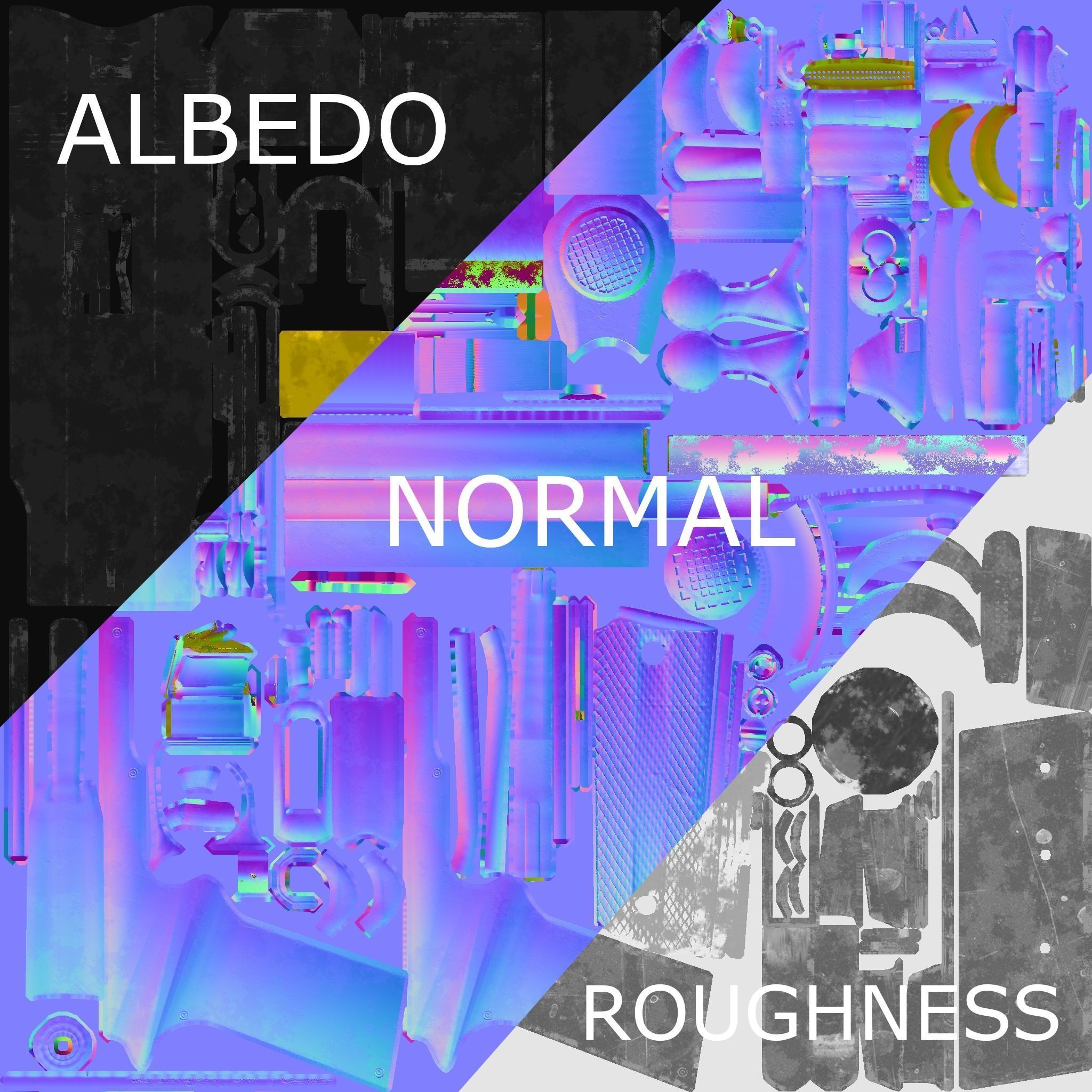 M1911 Pistol  Low-poly 3D model_5