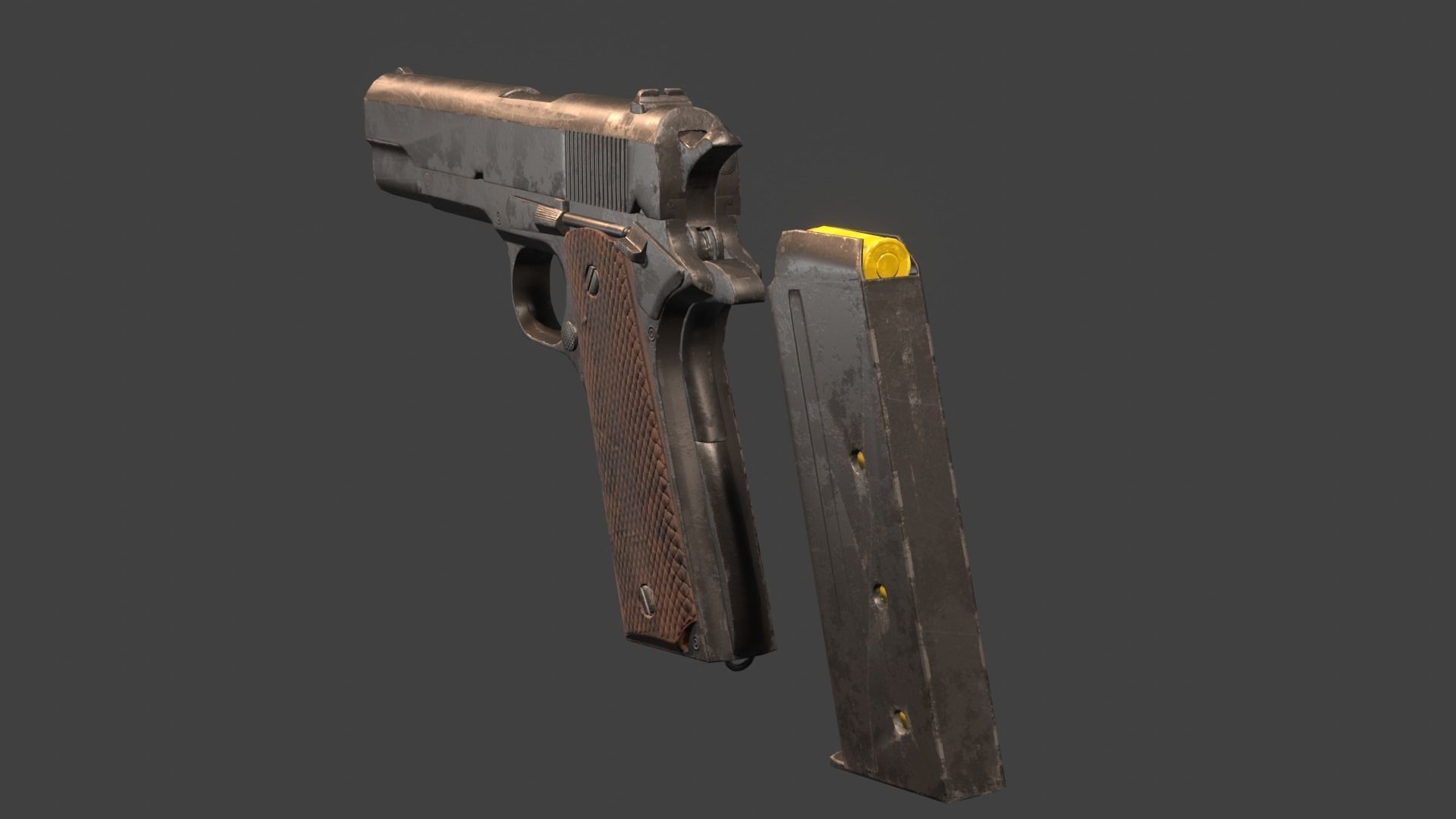 M1911 Pistol  Low-poly 3D model_16