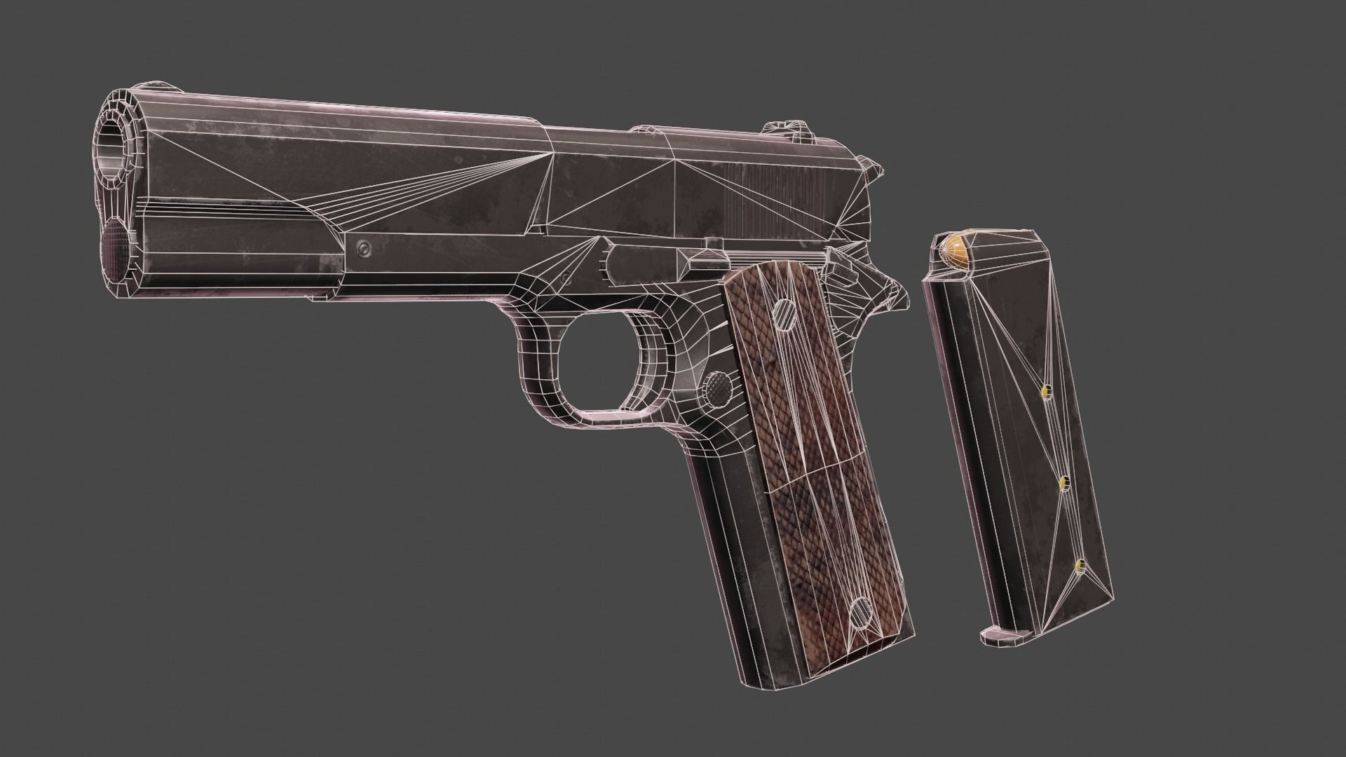 M1911 Pistol  Low-poly 3D model_9