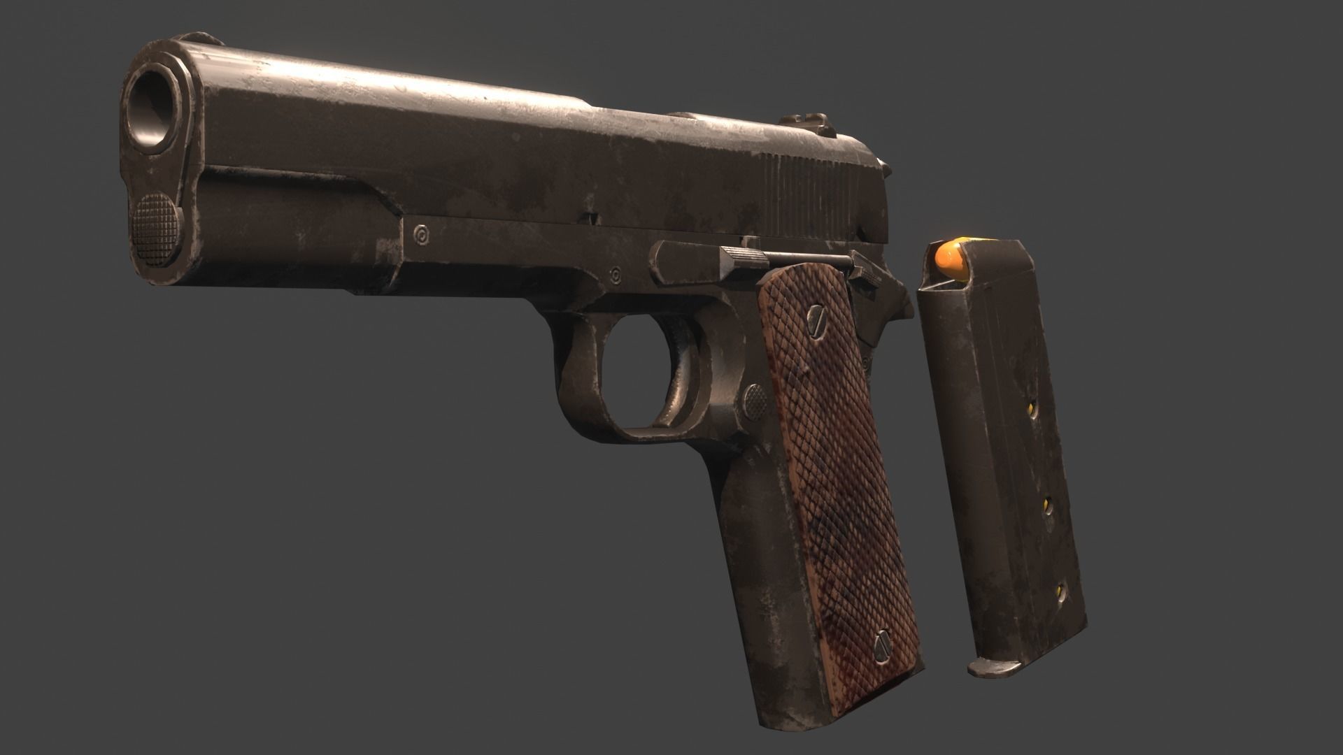 M1911 Pistol  Low-poly 3D model_14