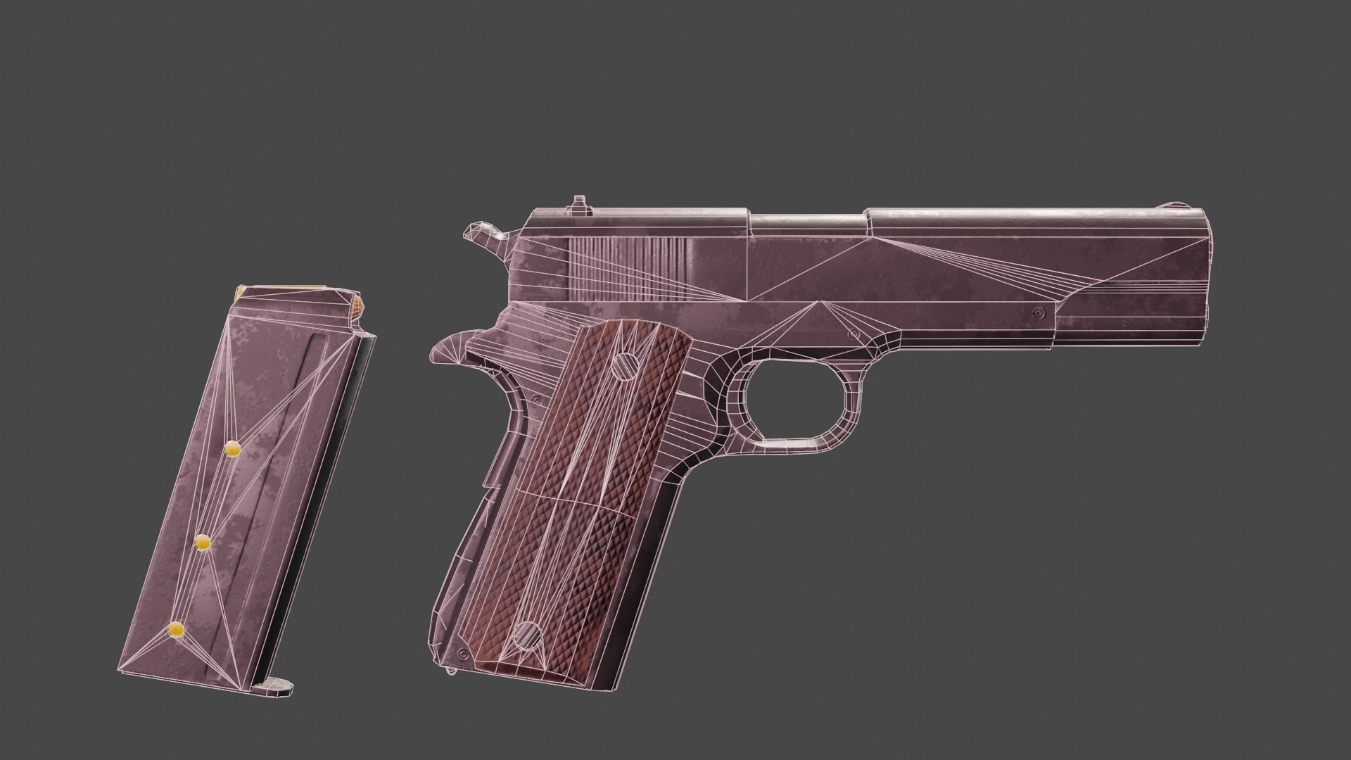 M1911 Pistol  Low-poly 3D model_28