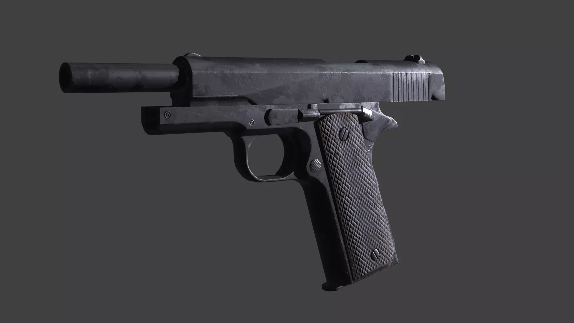 M1911 Pistol  Low-poly 3D model_0