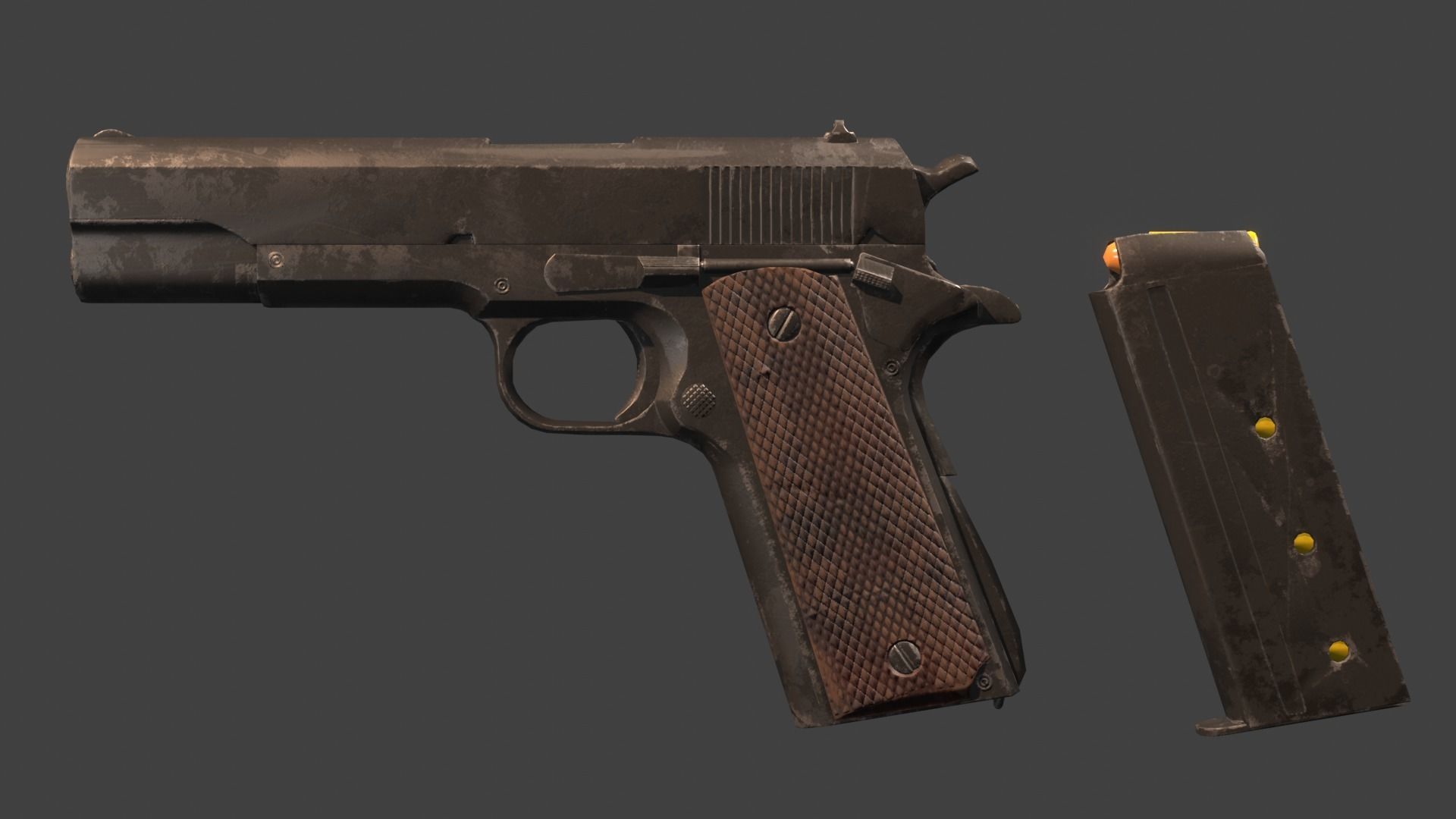 M1911 Pistol  Low-poly 3D model_2