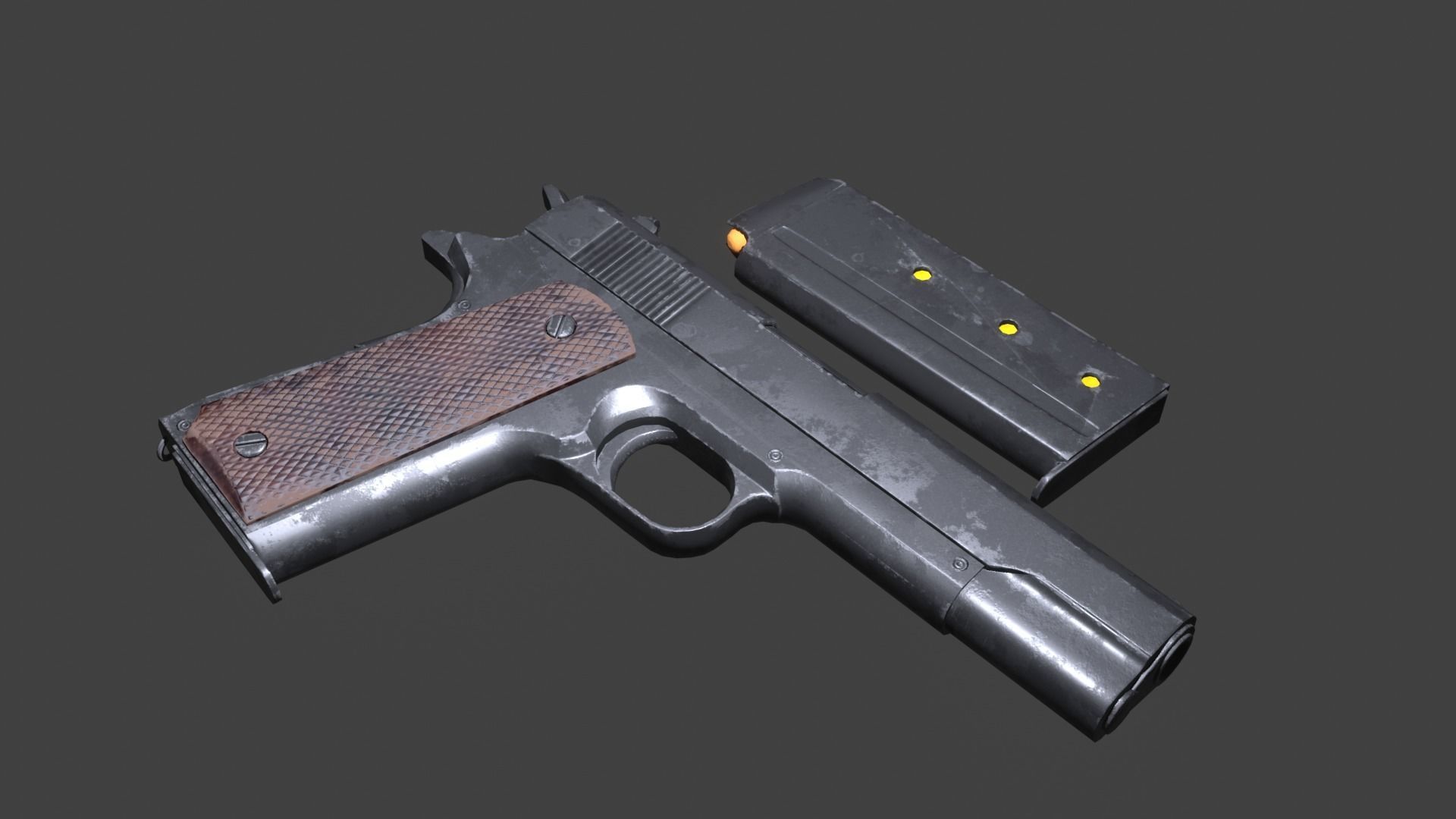 M1911 Pistol  Low-poly 3D model_4