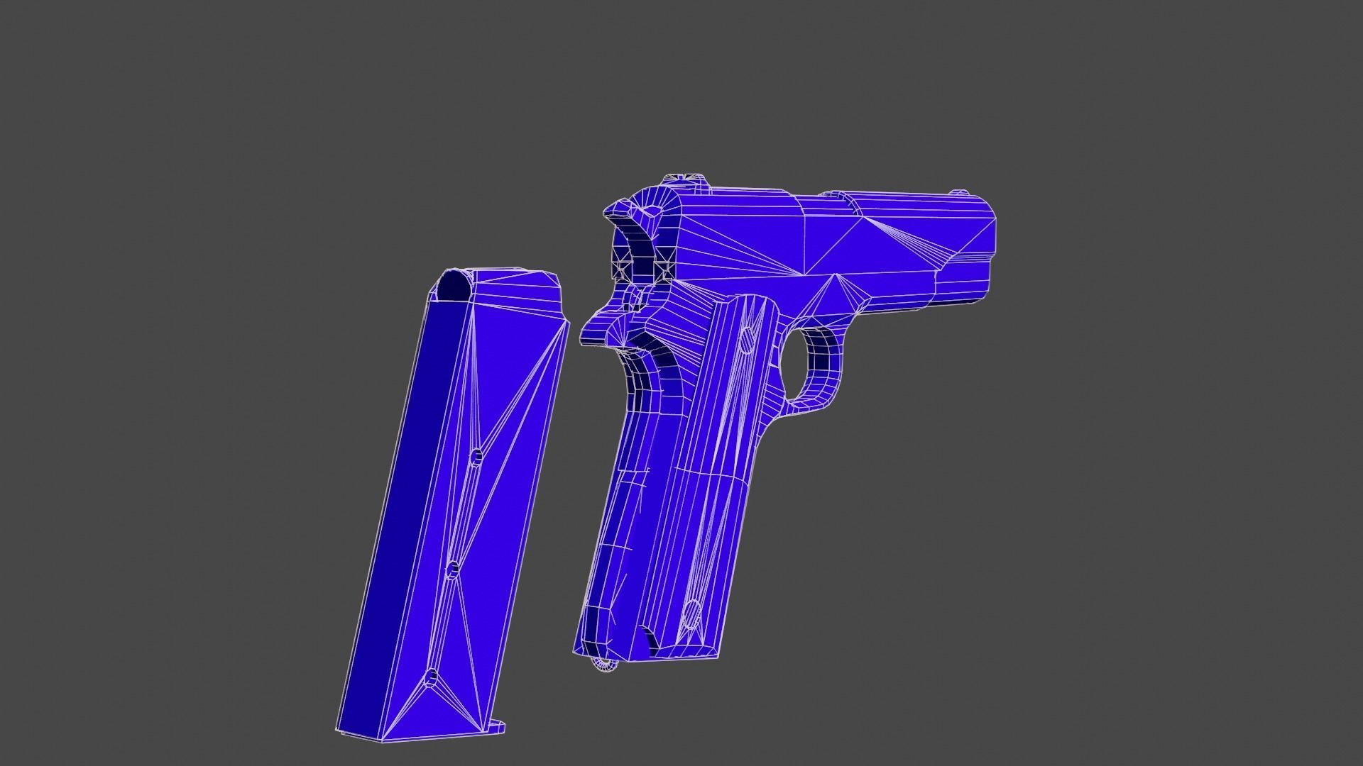 M1911 Pistol  Low-poly 3D model_27
