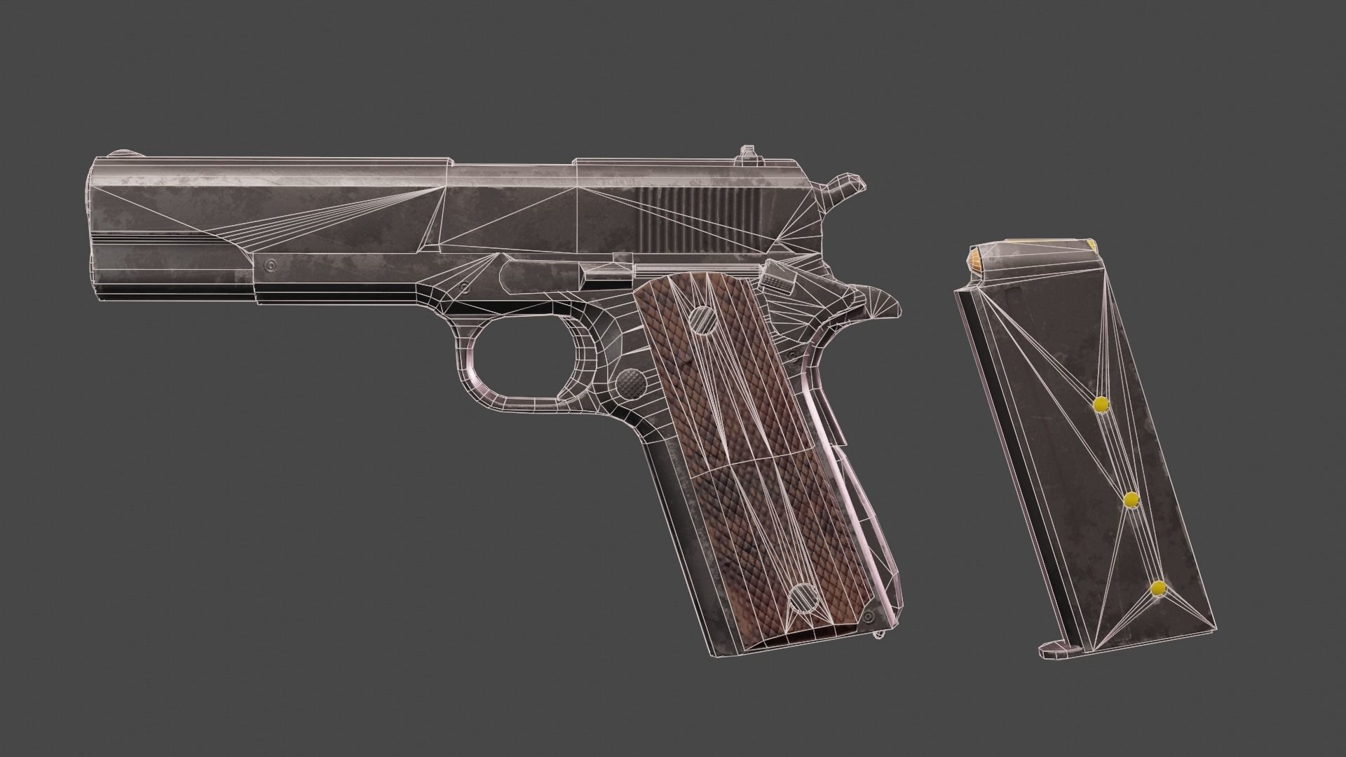 M1911 Pistol  Low-poly 3D model_10