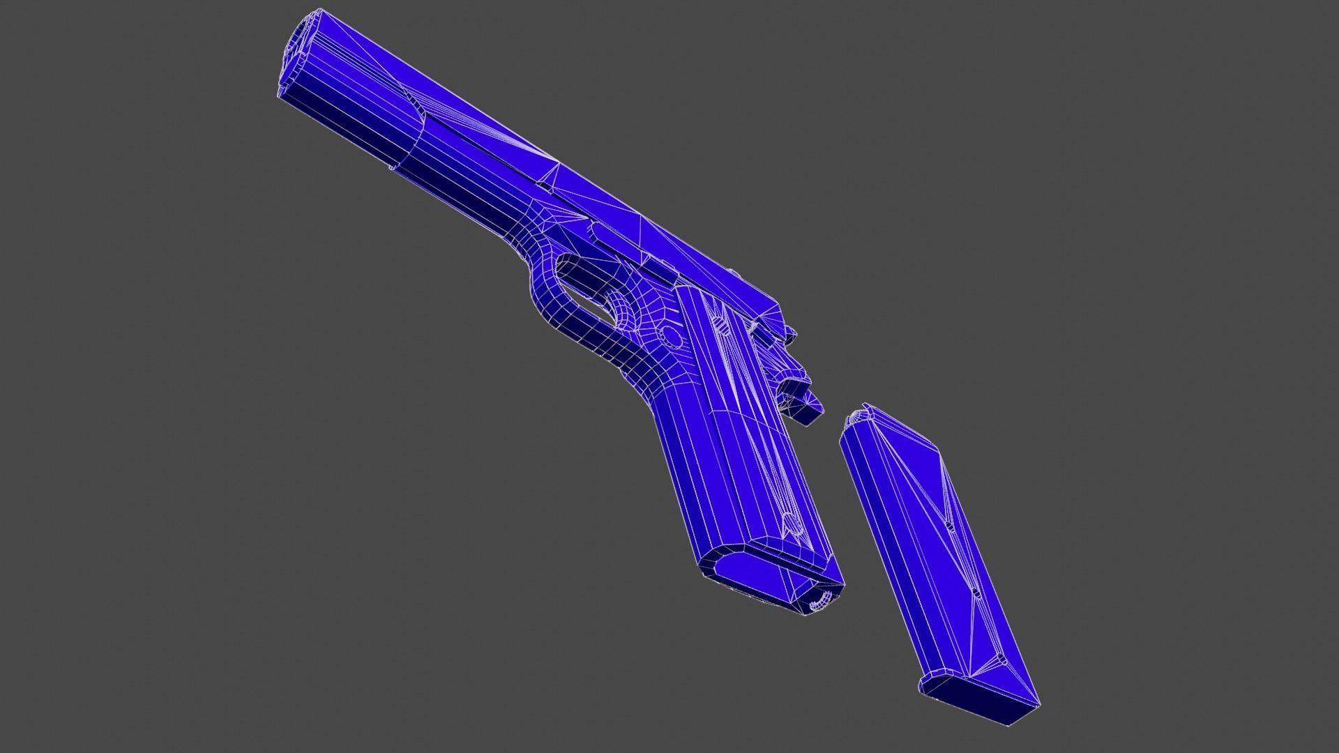 M1911 Pistol  Low-poly 3D model_26