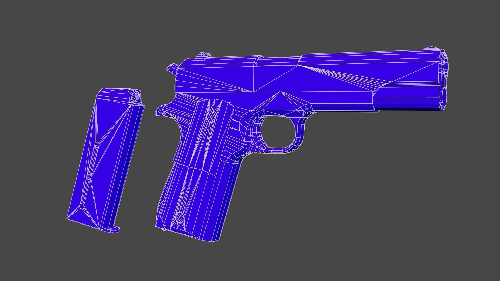 M1911 Pistol  Low-poly 3D model_7