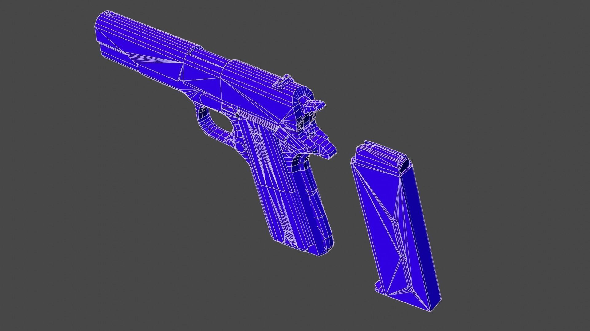 M1911 Pistol  Low-poly 3D model_8