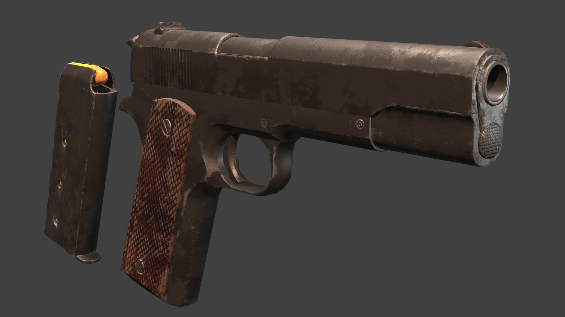 M1911 Pistol  Low-poly 3D model_22