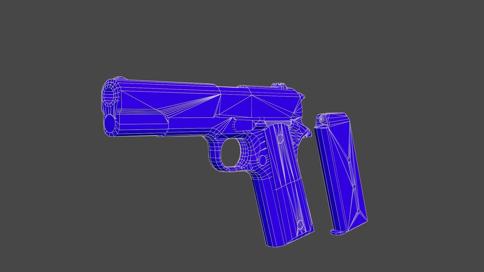 M1911 Pistol  Low-poly 3D model_6